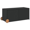  Putekasse med hjul svart 283L cm polyrotting 365316