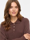 VIRIL L/S POLO PULLOVER KNIT COFFE BEAN