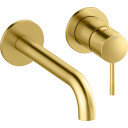 Utvendige deler til innebygd servant. 180 mm tut. Børstet brushed brass