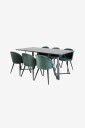 Venture Home   Spisegruppe Maggie med 6 stk spisestoler Valleta   Svart