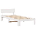  Sengestel med hodegavl hvit 100x200 cm massiv furu