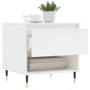  Salongbord høyglans hvit 50x46x50 cm konstruert tre 8721012112070