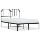vidaXL Sengeramme i metall med hodegavl svart 120x190 cm 8721012211933