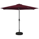 vidaXL Hageparasol med LED-lamper og fot 3 x 3 m Polyester