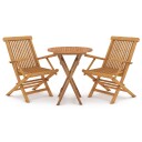 Hagespisestuesett 3 deler heltre teak