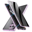 Samsung Galaxy S24 Ultra Magnetisk Deksel med Herdet Glass Privacy Lys Lilla