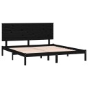 vidaXL Sengeramme svart heltre furu 200x200 cm