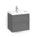 Macro Design Crown Shape Servantskap 2 Skuff - med Light Servant Antrasitt / 60cm 45