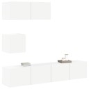 vidaXL TV-benksett 4 deler hvit konstruert tre