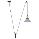  Høydejusterbar E27 Glans Grå Ø 22cm Metall