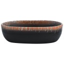 vidaXL Benkeservant svart og oransje oval 47x33x13 cm keramikk