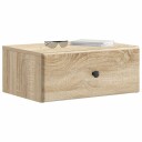  Vegghengt Nattbord med skuff 2 pcs Sonoma eik 49 x 34,5 x 20 cm
