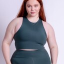 Girlfriend Collective Dylan Crop Top Farge: Moss Størrelse: S Kvinner
