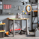  Arbeidsbenk lysebrun 100x60x81,5 cm heltre eik rektangulær