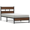  Sengeramme i metall uten madrass brun eik 107x203 cm 8721158379115