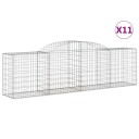 vidaXL Gabionkurver buede 11 stk 300x50x80/100 cm galvanisert jern