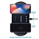 Dobbel trådløs hurtiglader 2x10W Qi