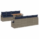 vidaXL Hagesofa Set 9 stk. 8 Antall seter Grå og marineblå