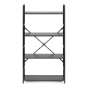 Selgro Bredt trehylle moderne LOFT med 4 hyller Svart