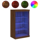 vidaXL Skjenk med LED-lys brun eik 60,5x37x100 cm