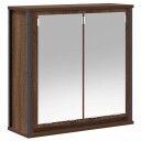  Baderoms veggskap med speil brun eik 60x21x60 cm