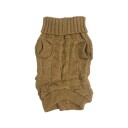 Rutestrikket Hundegenser Mørk Beige