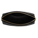 DARK Leather Make-Up Pouch Large Black