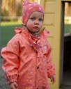 Kattnakken Babyregndress Dugg Rosa 74