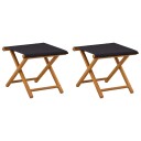vidaXL Hage Stol 2 pcs Solid Eucalyptus Tre Svart