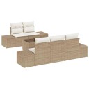 vidaXL Hagesofa Set med pute Beige polyrotting