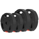 Sett med 4 manualvekter 2 x 5 kg/7,5 kg vekter vektplatesett vektskiver for 2,5 cm hantelstang Ø 30 mm boring svart