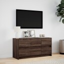  TV-benk med LED brun eik 100x34x50 cm konstruert tre 852221