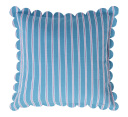 Lexington Home Striped Organic Cotton Scallop Wing Pillow Cover - Blue - 50X50