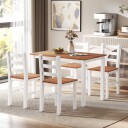 Spisesett spisebord 4 stoler spisestuesett furu brun+hvit