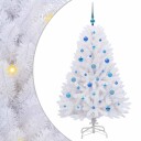 vidaXL Kunstig sammensatt juletre med 150 LED Hvit 150 cm PVC og Stål