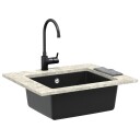  Vask Svart 530 x 460 mm 80% kvarts og 20% harpiks