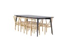 Venture Home Ellis Spisegruppe 230 cm Rektangulær med 6 Alfons stoler Sort/Beige