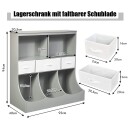 Lekehylle med 5 rom og 3 skuffer barnehylle leketøysarrangør 93 x 40 x 94 cm grå
