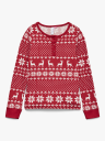 Vero Moda Girl Chris Long Sleeve Button Top Jrs Xmas Girl Rød 146/152