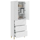 vidaXL Skapsett 2 pcs Høgglans hvit 66 x 34,5 x 90 cm Konstruert tre