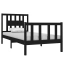 vidaXL Sengeramme svart heltre 75x190 cm 2FT6 Small Single