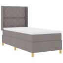  Box Spring Seng med Madrass og LED Taupe 100x200 cm Stoff