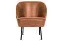 BePureHome Vogue Loungestol - Cognac Genbrugs Læder