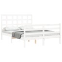 vidaXL Sengeramme med hodegavl hvit 120x200 cm heltre