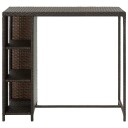 vidaXL Barbord med oppbevaringsstativ brun 120x60x110 cm polyrotting