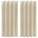  Gardiner med gardiner 2 pcs Krem 140 x 175 cm Fløyel