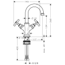 HANSGROHE AXOR MONTREUX 2-GREPS SERVANTARMATUR LITEN MODELL