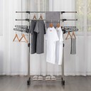 Herzberg HG 03275: Justerbar dobbel stang rullende klesstativ med hengende vinge