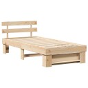  Sengestamme med hodegjerde Brun 80 x 200 cm Heltre furu
