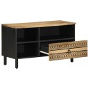  TV benk svart 80x33,5x46 cm grovt heltre mangotre